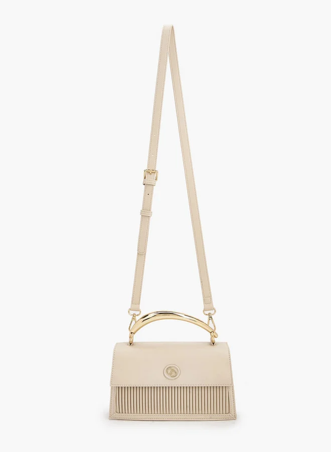 Celeste Pleated Satchel Bag With Grab Handle